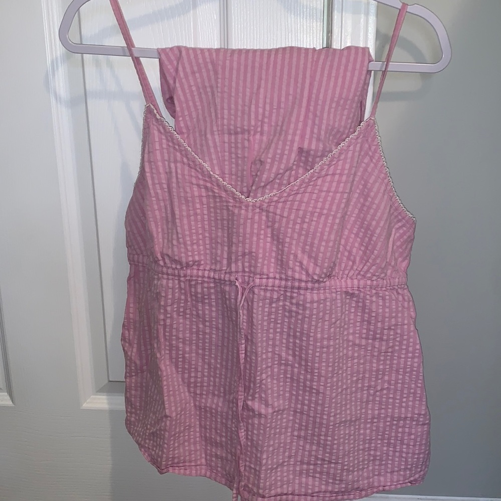 Pink Seersucker Pajama Set